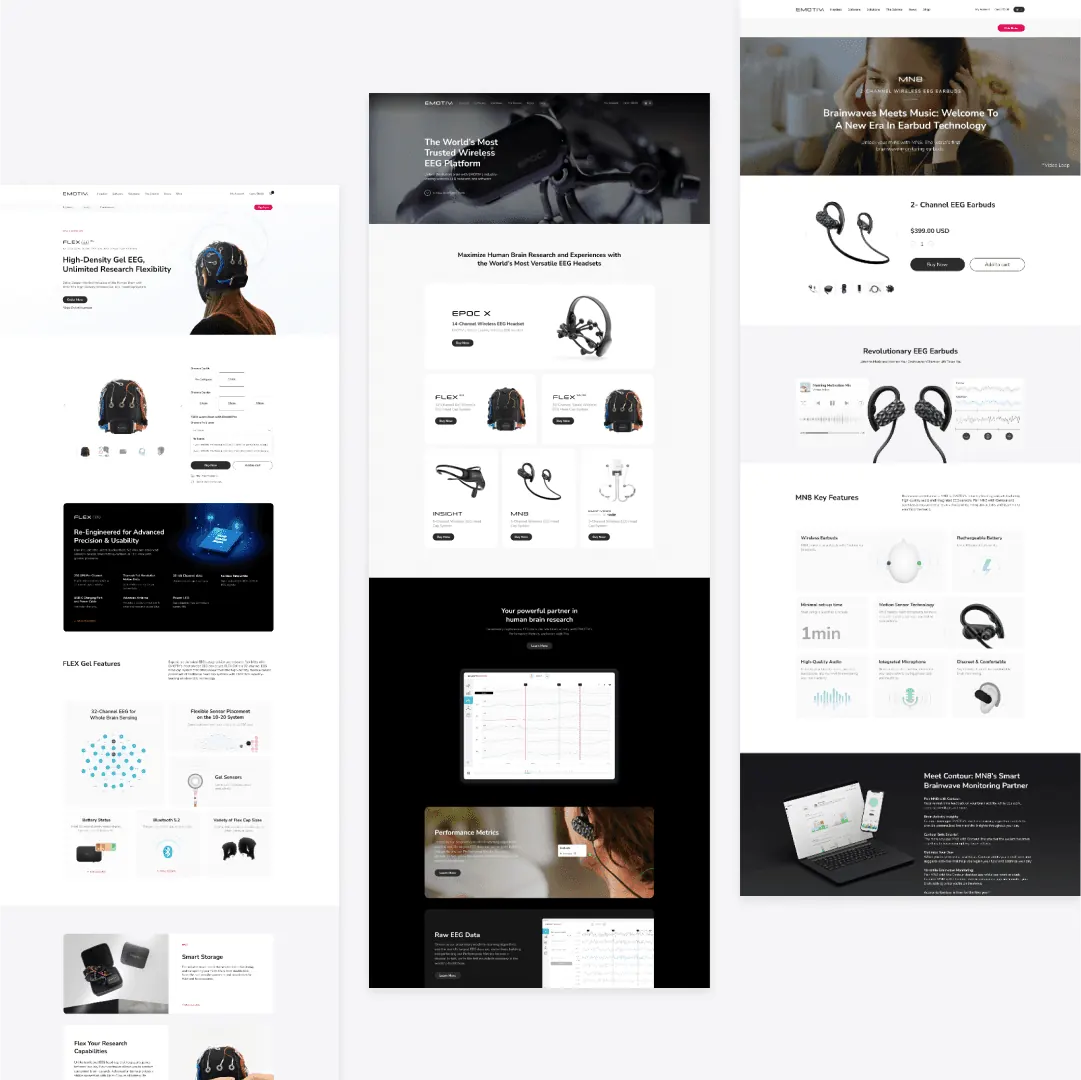 Long product website layout